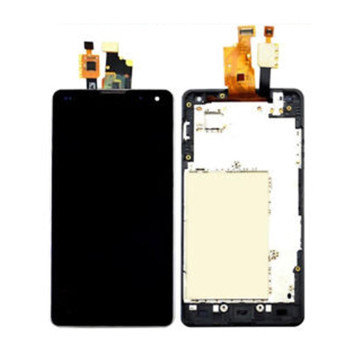 LCD Display with Touch Screen Digitizer and Frame for LG Optimus G E975 - Color: Black
