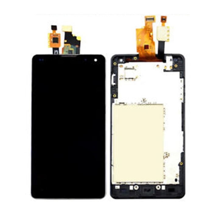 LCD Display with Touch Screen Digitizer and Frame for LG Optimus G E975 - Color: Black