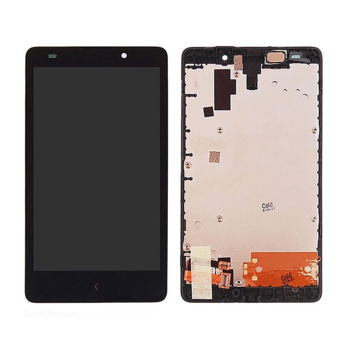 LCD Complete with Frame for Nokia XL 1030 RM-1061 - Color: Black
