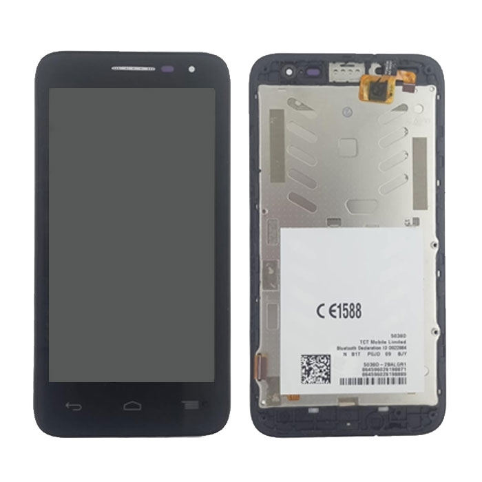LCD Display with Touch Screen Digitizer and Frame for Alcatel One Touch Pop D5 5038 - Color: Black
