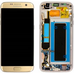 OCG Οθόνη LCD με Μηχανισμό Αφής και Πλαίσιο για Samsung Galaxy S7 Edge  - Χρώμα: Χρυσό