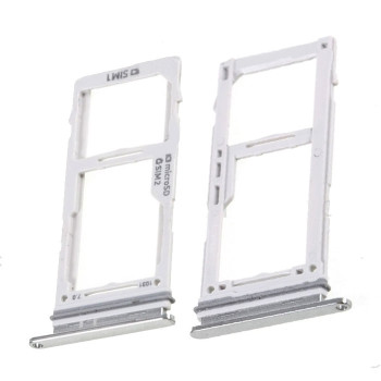 SIM Tray Dual SIM and SD for Samsung Galaxy S10 SM-G973F - Color: Silver