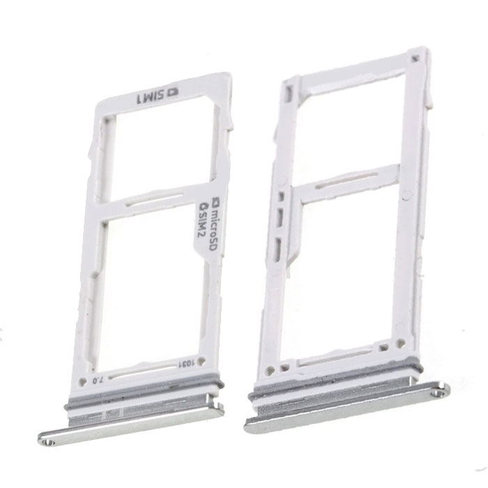 SIM Tray Dual SIM and SD for Samsung Galaxy S10 SM-G973F - Color: Silver
