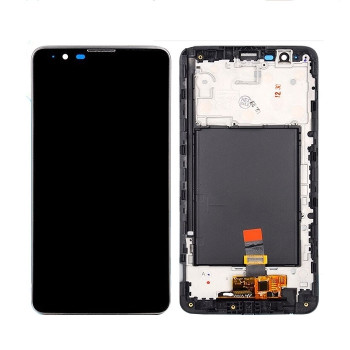 LCD Display with Touch Screen Digitizer and Frame for LG K520/LS775 Stylus 2 - Color: White
