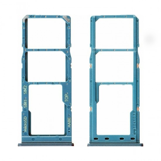 Υποδοχή Κάρτας Dual SIM και SD (SIM Tray) για Samsung Galaxy A12 A125 - Χρώμα: Μπλε