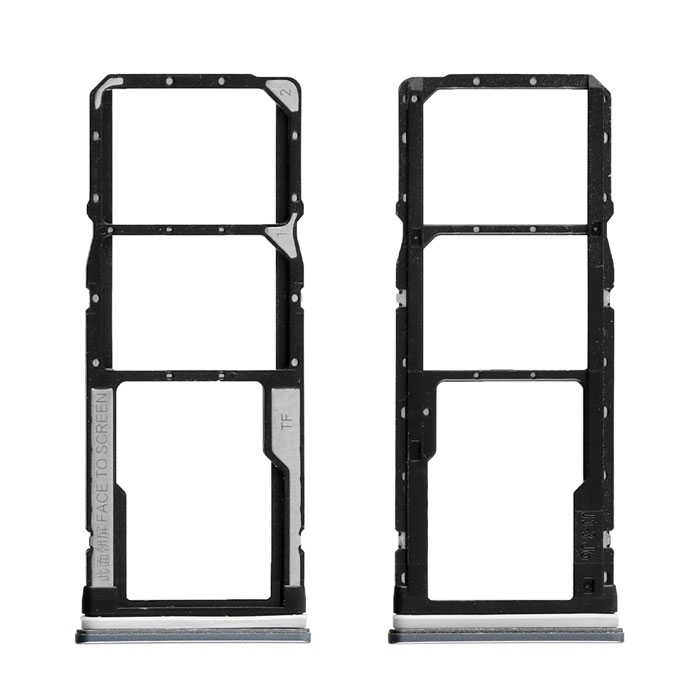 Dual SIM and SD Tray for Xiaomi Redmi Note 9 - Color: Grey