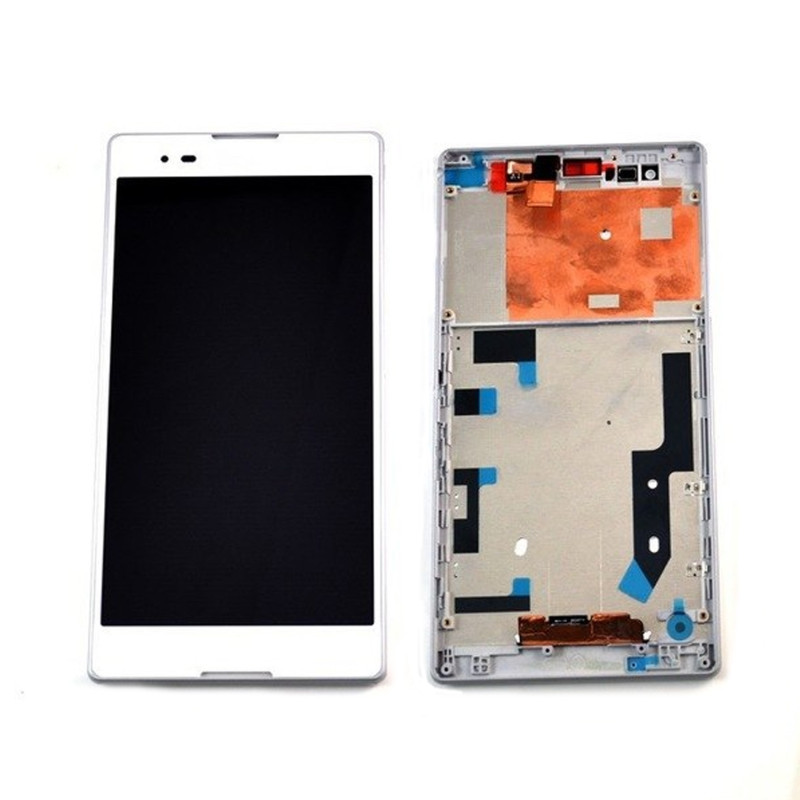 LCD Complete with Frame for Sony T2 Ultra (D5303) - Color: White