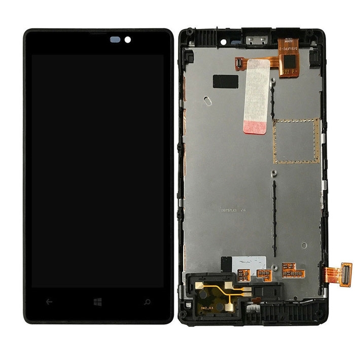 LCD Complete with Frame for Nokia Lumia 820 - Color:  Black