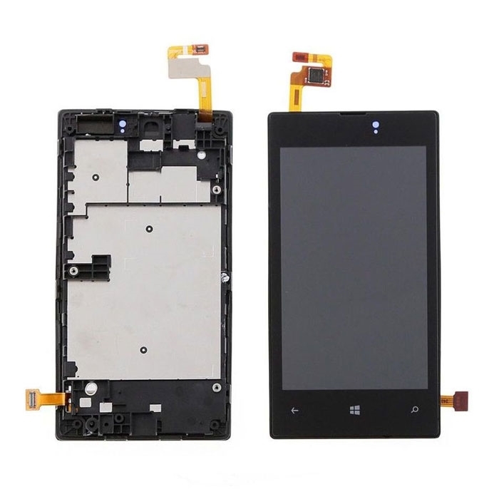LCD Complete with Frame for Nokia Lumia 520 - Color:  Black