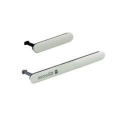 Κάλυμμα Θύρας Σετ 2 Σε 1 / USB Charging Port Dust Plug / Cover Flap για Sony Xperia Z3 - Χρώμα: Λευκό