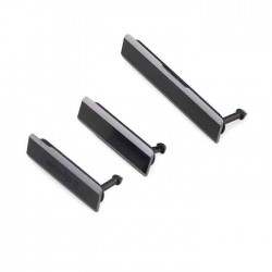 Κάλυμμα Θύρας Σετ 3 σε 1 / Plastic Flap Covers Set για Sony Xperia Z1 - Χρώμα: Μαύρο