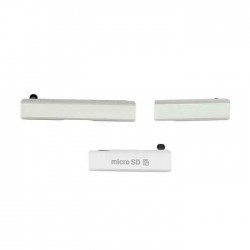 Κάλυμμα Θύρας Σετ 3 σε 1 / Plastic Flap Covers Set για Sony Xperia Z1 - Χρώμα: Λευκό