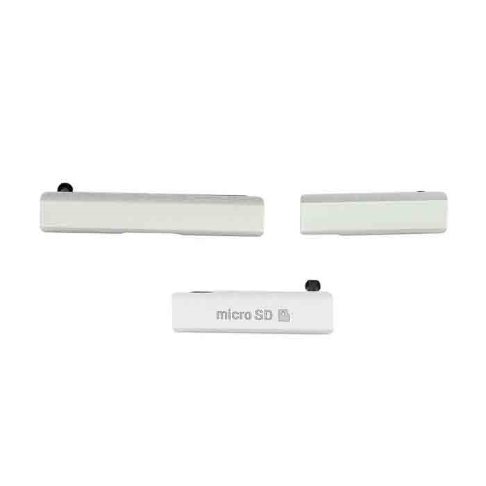 Plastic Flap Covers Set 3In1 for Sony Xperia Z1 - Color: White