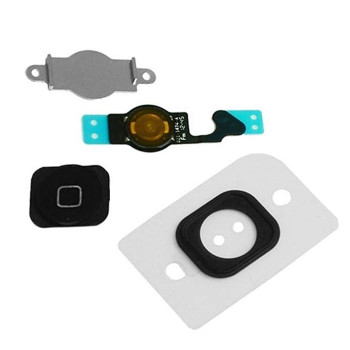 Home Button and Flex and Rubber Set Complete for iPhone 5G - Color: Black