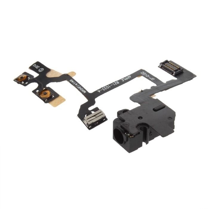 Volume Flex and Audio Jack for iPhone 4G - Color: Black