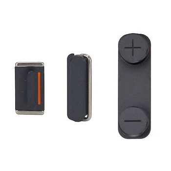 Buttons Set 3In1 for iPhone 5S - Color: Black