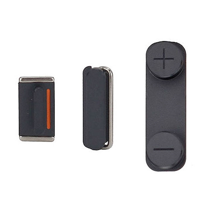Buttons Set 3In1 for iPhone 5S - Color: Black