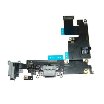 Charging and Audio Jack Flex for iPhone 6G Plus - Color: Black