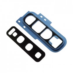 Τζαμάκι κάμερας (Camera Lens) με Πλαίσιο για Samsung Galaxy S10 G973 - Χρώμα: Μπλε