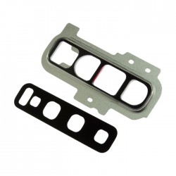 Τζαμάκι κάμερας (Camera Lens) με Πλαίσιο για Samsung Galaxy S10 Plus G975 - Χρώμα: Λευκό