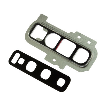 Camera Lens with Frame for Samsung Galaxy S10 Plus G975 - Color: White