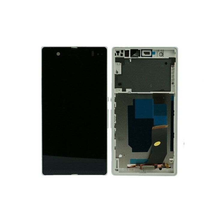 LCD Complete With Frame Sony Xperia Z  - Color: White