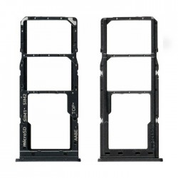 Υποδοχή Κάρτας Dual SIM και SD (SIM Tray) για Samsung Galaxy A12 A125 - Χρώμα: Μαύρο