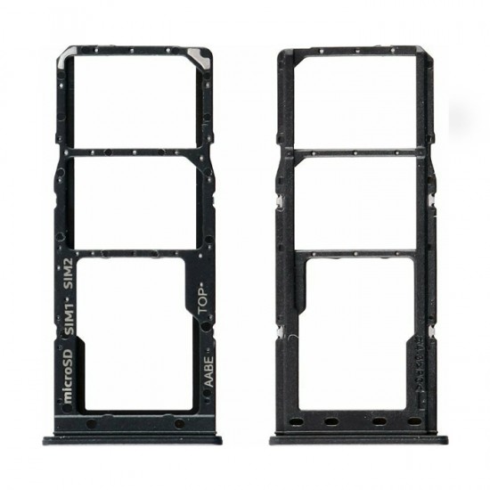 Υποδοχή Κάρτας Dual SIM και SD (SIM Tray) για Samsung Galaxy A12 A125 - Χρώμα: Μαύρο