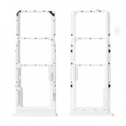 Υποδοχή Κάρτας Dual SIM και SD (SIM Tray) για Samsung Galaxy A12 A125 - Χρώμα: Λευκό