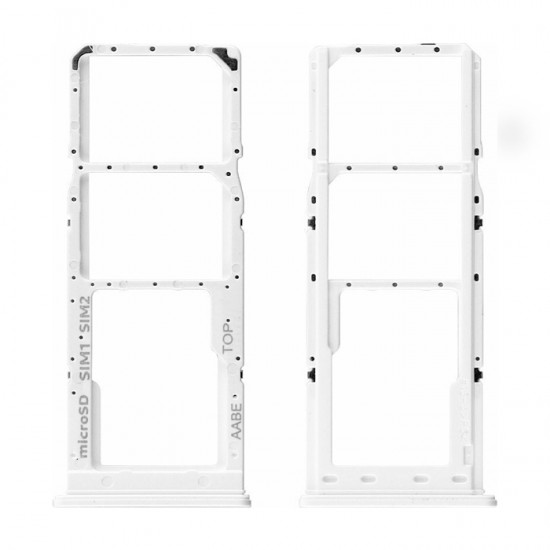 Υποδοχή Κάρτας Dual SIM και SD (SIM Tray) για Samsung Galaxy A12 A125 - Χρώμα: Λευκό