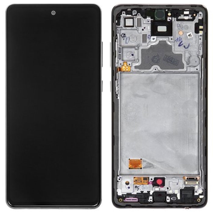 OLED Screen LCD with Touch and Frame for Samsung Galaxy A72 A725 - Color: Black
