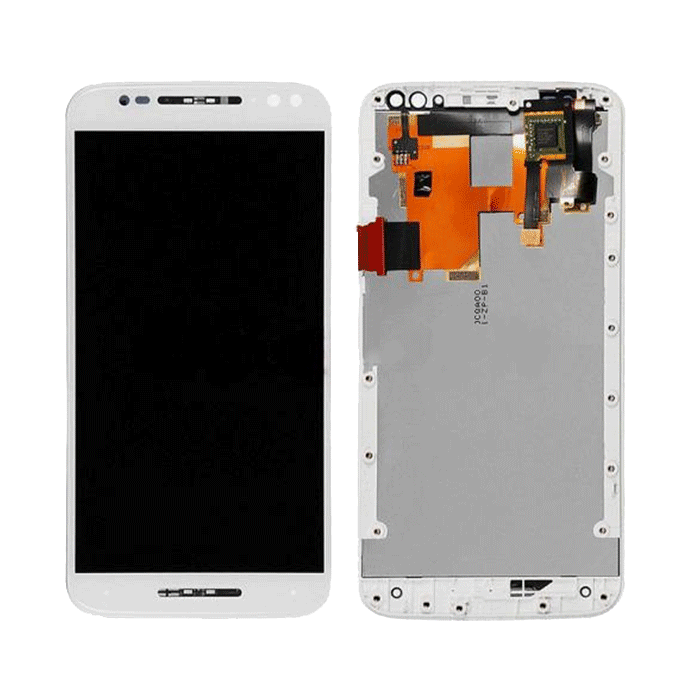 LCD Complete with frame for Motorola XT1572-XT1575 Moto X Style - Color: White