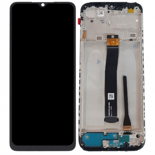 Lcd Screen with Touch Mechanism with frame for Xiaomi Poco C40 -Color: Black