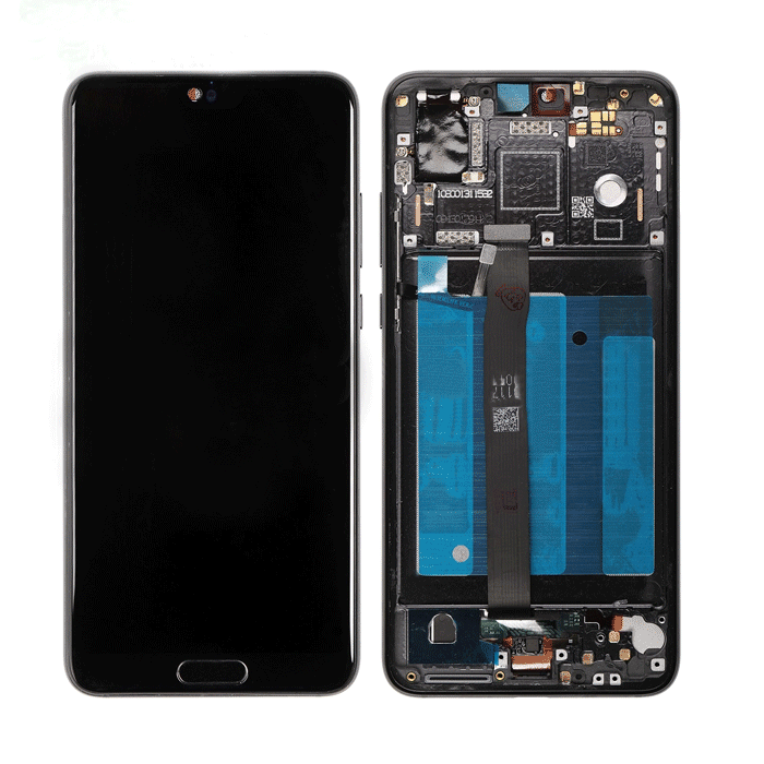 LCD  Screen with Touch Mechanism with Frame for Huawei P20  - Color: Black
