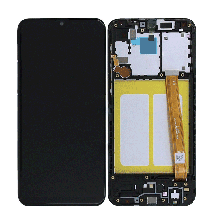 LCD and touch screen with frame for Samsung Galaxy A20e A202F - color: Black