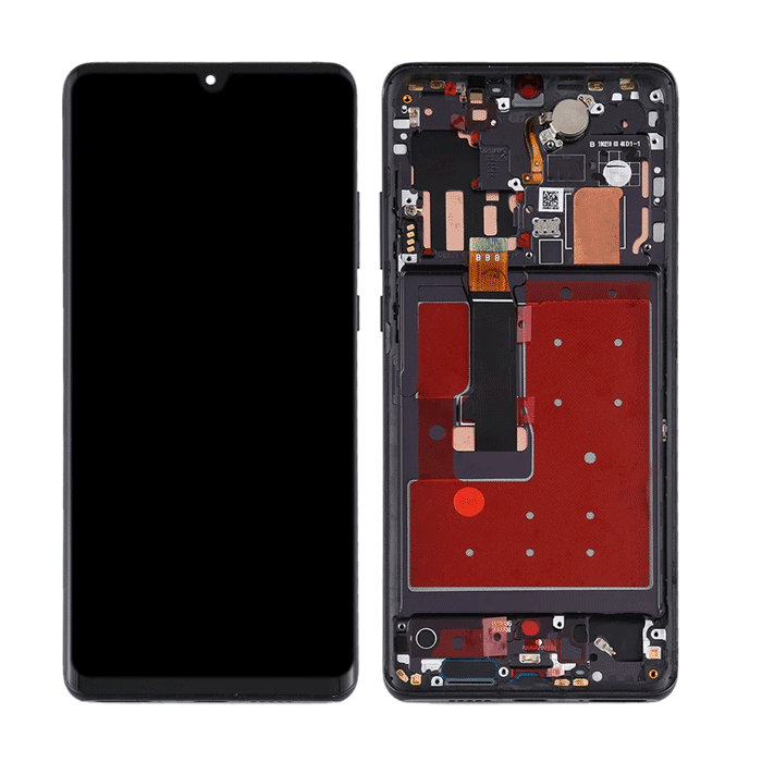 LCD and touch screen with frame for Huawei P30 Pro - color: Black
