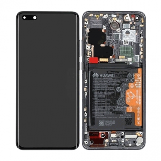 Οθόνη LCD με Μηχανισμό Αφής με Πλαίσιο για Huawei P40 Pro - Χρώμα: Μαύρο Οθόνη LCD με Μηχανισμό Αφής με Πλαίσιο για Huawei P40 Pro - Χρώμα: Μαύρο