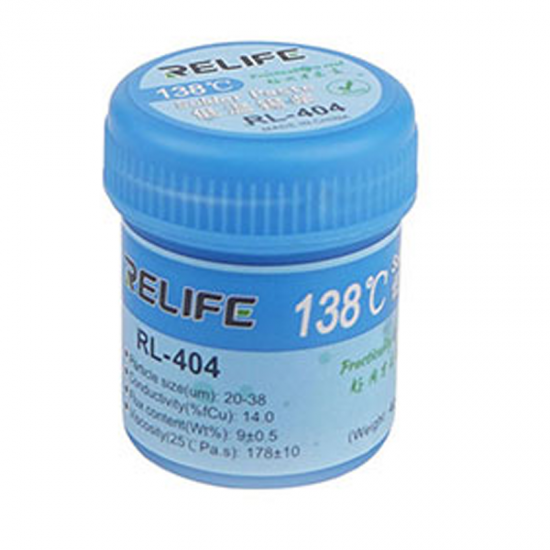 Relife RL-404 138°C Πάστα Κόλλησης Χαμηλής Θερμοκρασίας 40G Relife RL-404 138°C Πάστα Κόλλησης Χαμηλής Θερμοκρασίας 40G