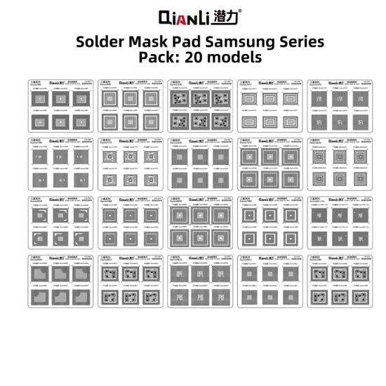 QianLi Solder Mask ink mesh Pad Samsung Series 20pcs QianLi Solder Mask ink mesh Pad Samsung Series 20pcs