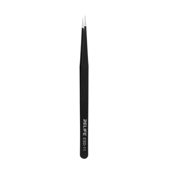 RELIFE RL-ESD-11 Black Anti-Static Straight Tweezers