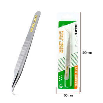 RELIFE SA-15 Textured Precision Curved Tweezers