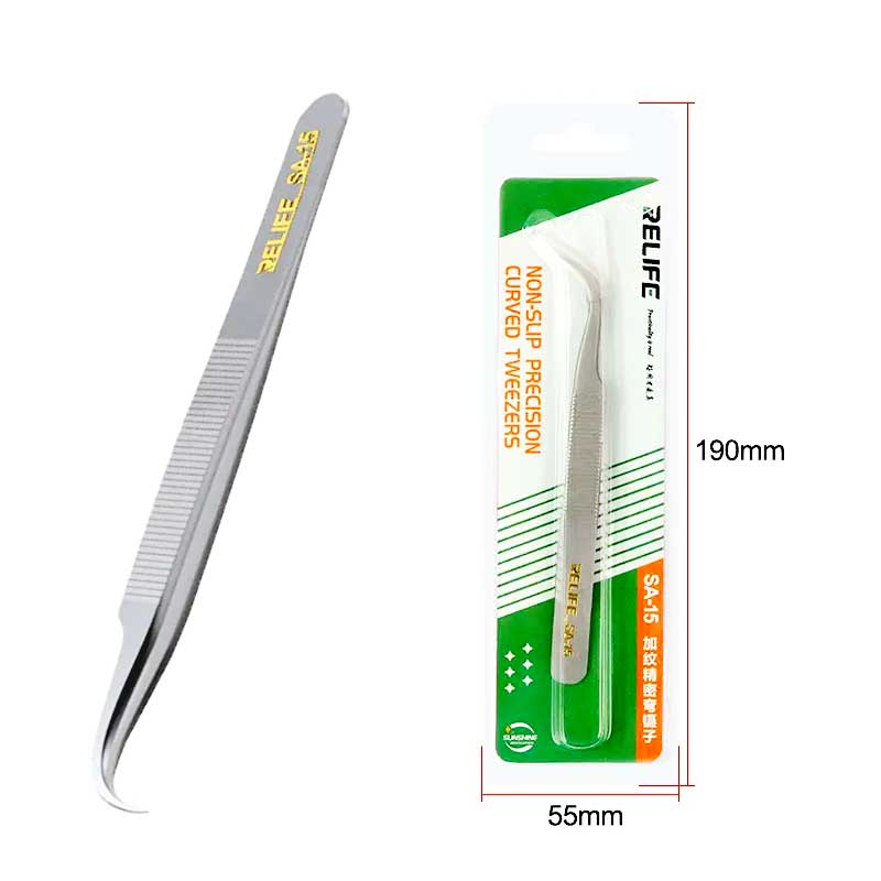 RELIFE SA-15 Textured Precision Curved Tweezers