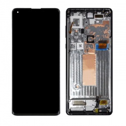 Οθόνη LCD με Μηχανισμό Αφής με Πλαίσιο για Motorola Moto Edge Plus - Χρώμα: Μαύρο